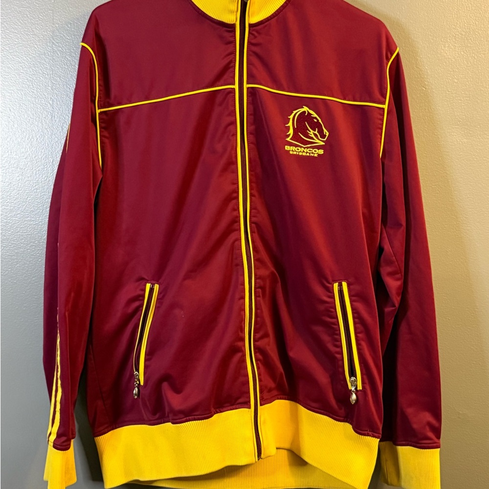Men's Maroon and Yellow Bomber Jacket